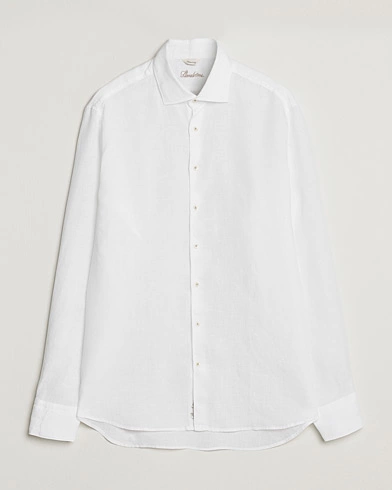 Herre | The linen lifestyle | Stenströms | Fitted Body Cut Away Linen Shirt White