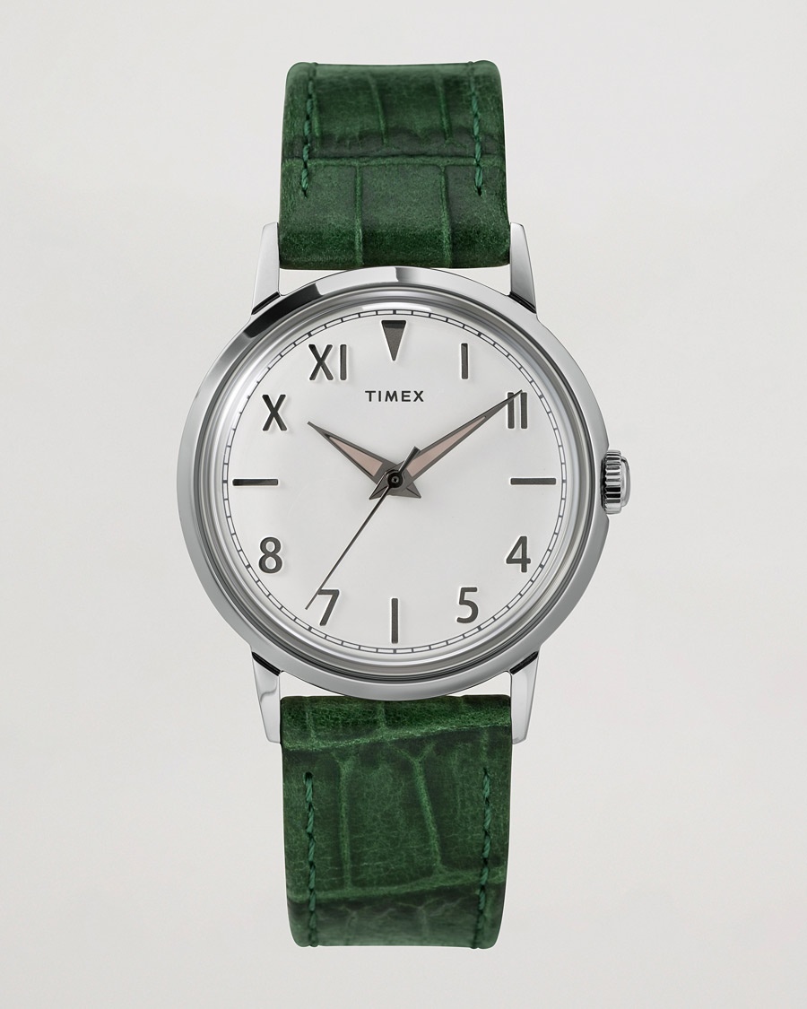Timex Marlin Hand-Wound 34mm White Dial – Grøn