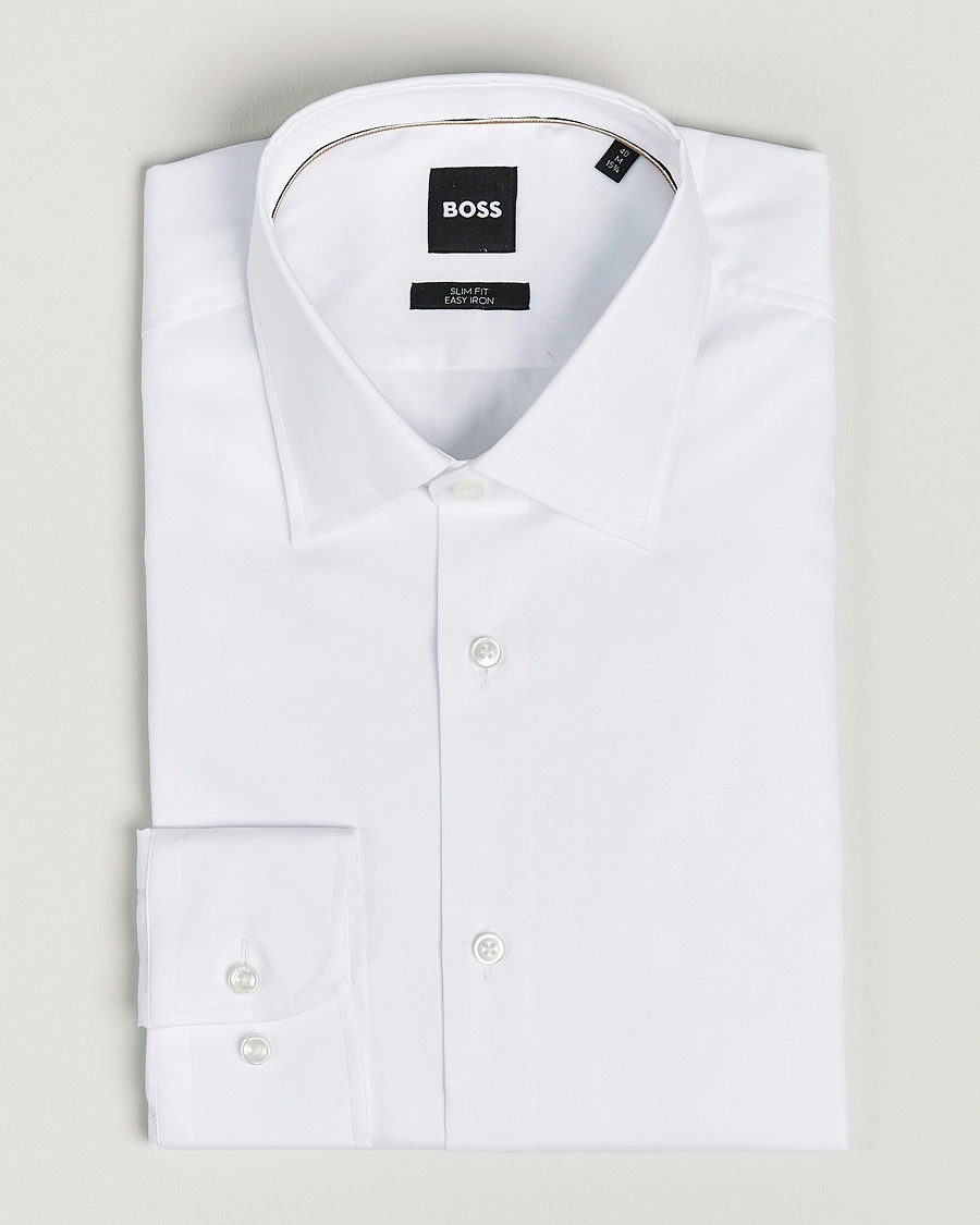 BOSS BLACK Hank Slim Fit Shirt White – Hvid