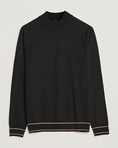 Herre | Strikkede trøjer | BOSS | Favino Knitted Mock Neck Sweater Black