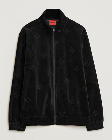 Herre | BOSS | HUGO | Dornbill Velvet Full Zip Jacket Black