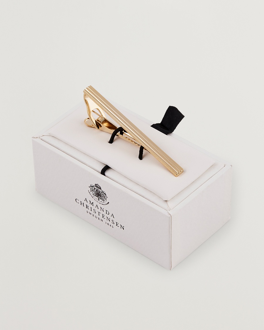 Herre | Amanda Christensen | Amanda Christensen | Ribbed Tie Clip Gold