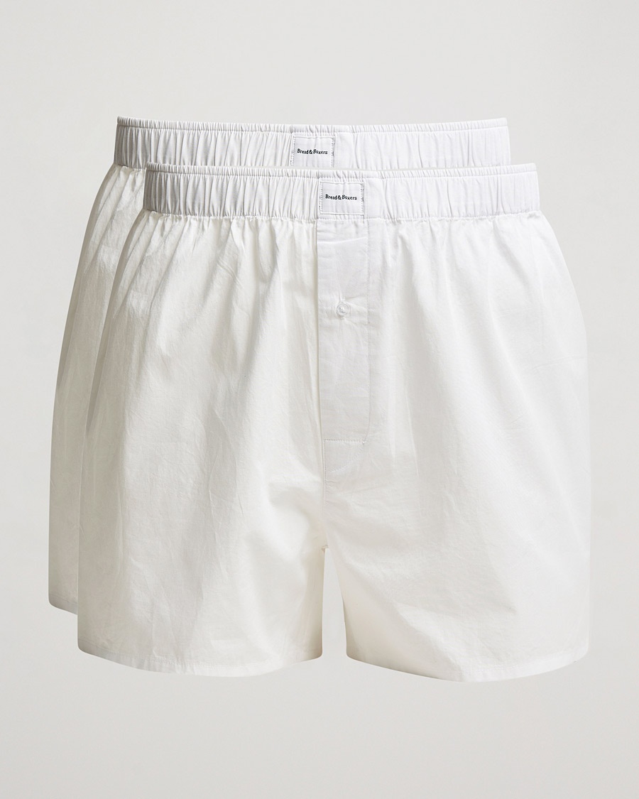 Bread & Boxers 2-Pack Boxer Shorts White – Hvid