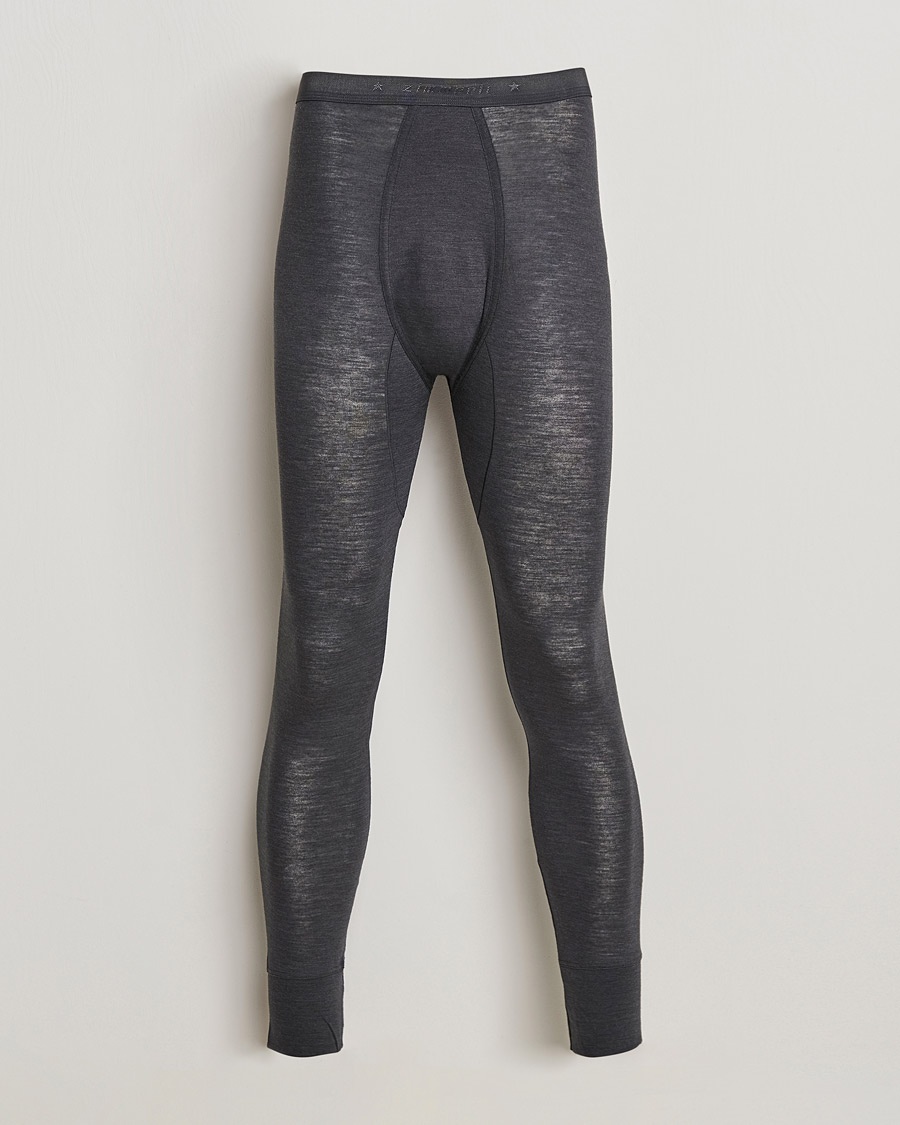 Herre | Lange underbukser | Zimmerli of Switzerland | Wool/Silk Long Johns Charcoal