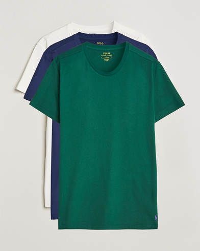 Herre | Flerpak | Polo Ralph Lauren | 3-Pack Crew Neck T-Shirt New Frst/Navy/White