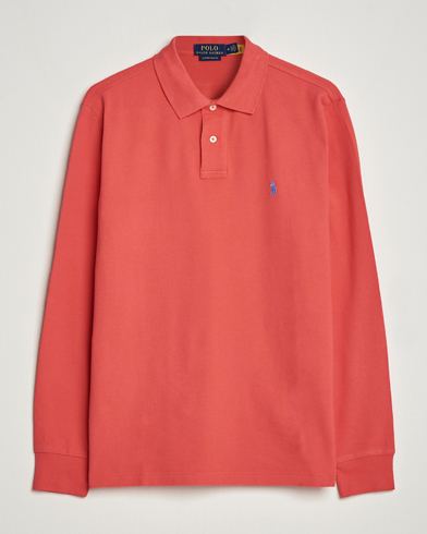 Herre | Langærmede polotrøjer | Polo Ralph Lauren | Custom Slim Fit Long Sleeve Polo Starboard Red