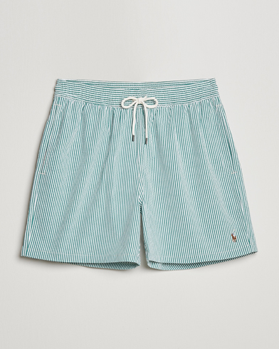 Herre | Polo Ralph Lauren | Polo Ralph Lauren | Recyceled Traveler Boxer Seersucker Swimshorts Green/White