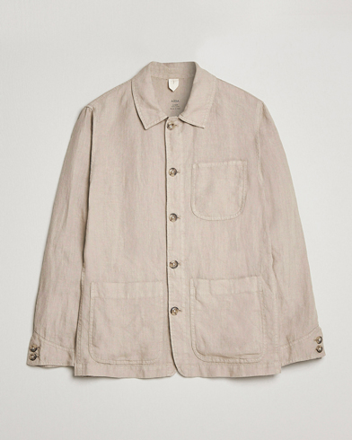 Herre | Italian Department | Altea | Linen Shirt Jacket Beige