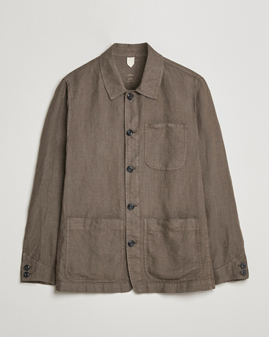 Herre | Overshirts | Altea | Linen Shirt Jacket Olive
