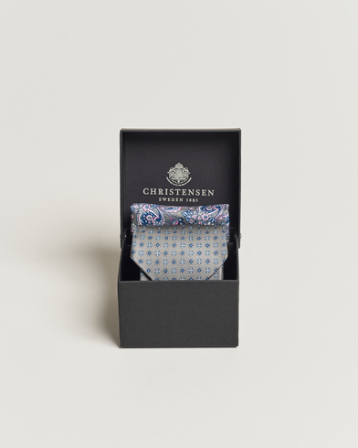 Herre |  | Amanda Christensen | Box Set Silk Twill 8cm Tie With Pocket Square Grey