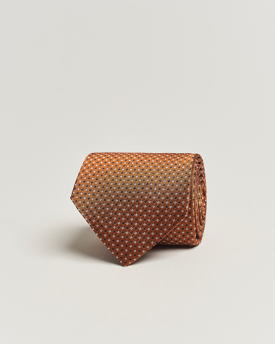 Herre | Jakke og buks | Amanda Christensen | Silk Micro Printed 8cm Tie Rust Orange
