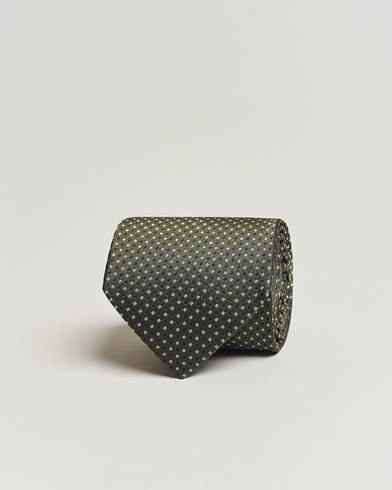 Herre | Slips | Amanda Christensen | Silk Micro Printed 8cm Tie Olive