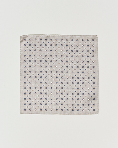 Herre | Lommeklude | Amanda Christensen | Silk Oxford Printed Flower Porcket Square Cream