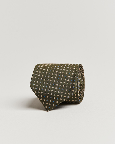 Herre |  | Brioni | Printed Silk Tie Green