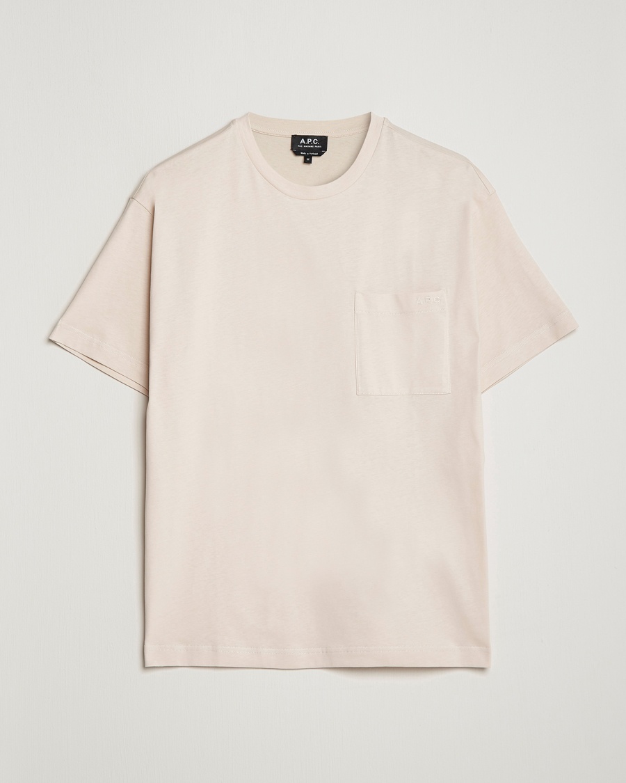 Herre | | A.P.C. | Short Sleeve Pocket T-Shirt Ecru