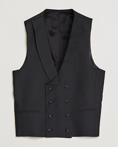 Herre | Blazere & jakker | Oscar Jacobson | Hale Wool Tuxedo Waistcoat Black