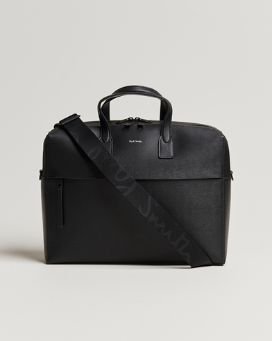 Herre |  | Paul Smith | Leather Double Zip Computer Bag Black