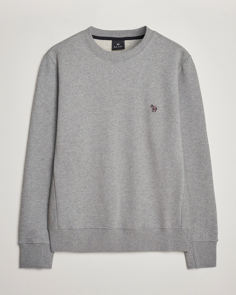 PS Paul Smith Zebra Organic Cotton Sweatshirt Grey Melange – Grå