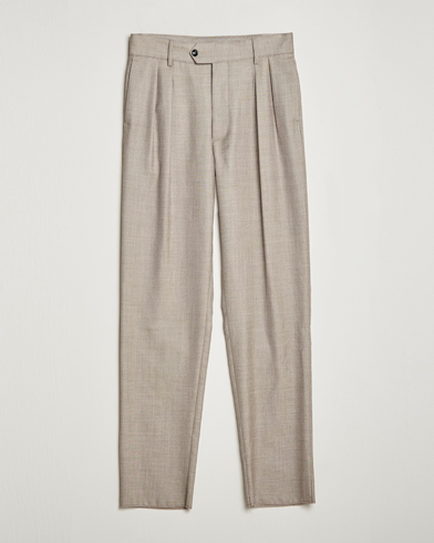 Herre | Pæne bukser | Giorgio Armani | Pleated Wool Trousers Light Grey