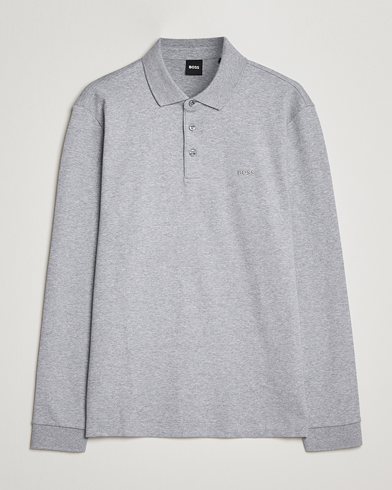 Herre | Strikkede polotrøjer | BOSS | Pado Knitted Polo Shirt Silver