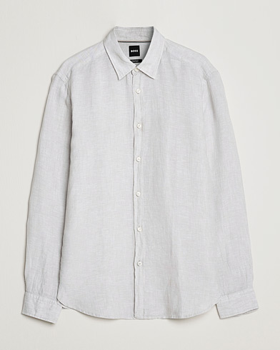 Herre | Hørskjorter | BOSS BLACK | Liam Linen Shirt Light Grey
