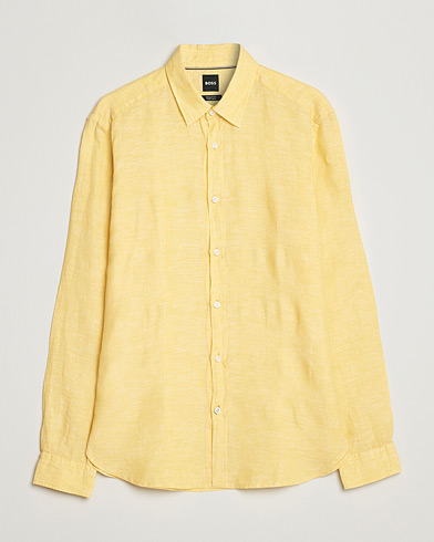 Herre | Hørskjorter | BOSS BLACK | Liam Linen Shirt Bright Yellow