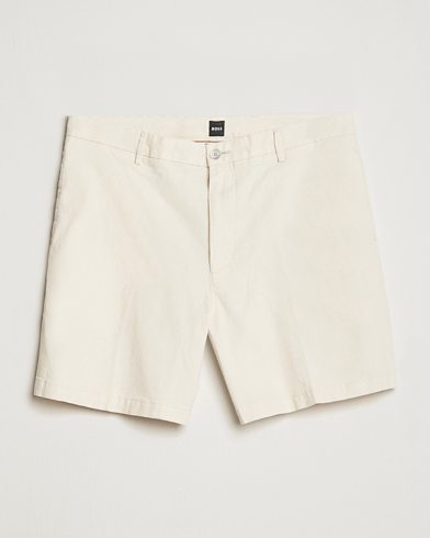 Herre | BOSS | BOSS BLACK | Karlos Cotton/Linen Shorts Open White