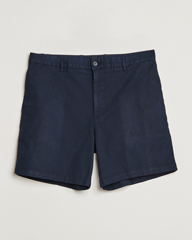 Herre | Chino shorts | BOSS BLACK | Karlos Cotton/Linen Shorts Dark Blue