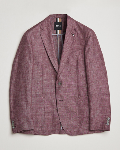 Herre | Blazere & jakker | BOSS BLACK | Hanry Linen/Wool Blazer Dark Red