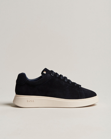 Herre |  | BOSS BLACK | Bulton Suede Sneaker Dark Blue