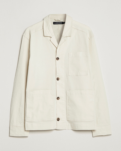 Herre | Shirt Jackets | J.Lindeberg | Errol Linen/Cotton Workwear Overshirt Turtledove