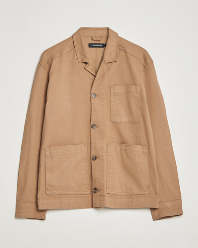 Herre | An overshirt occasion | J.Lindeberg | Errol Linen/Cotton Workwear Overshirt Tiger Brown