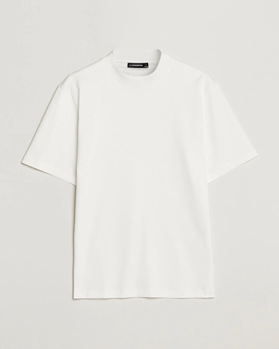 Herre | Hvide t-shirts | J.Lindeberg | Ace Mock Neck Mercerized Cotton T-Shirt White