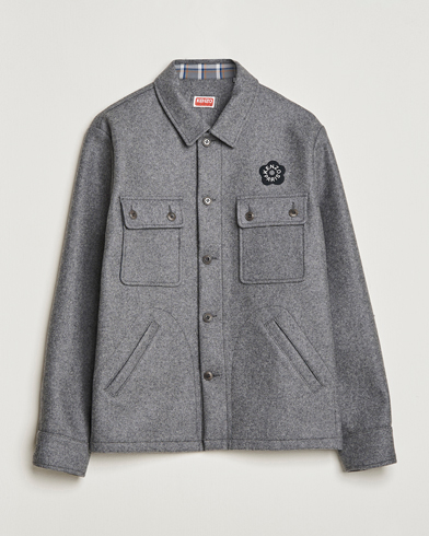 Herre | Shirt Jackets | KENZO | Wool Overshirt Antracite