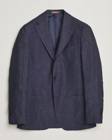 Herre | Hørblazer | Morris Heritage | Mike Patch Pocket Linen Suit Blazer Navy