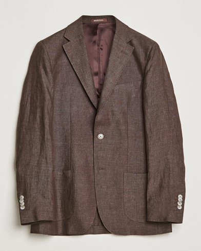 Herre | Hørblazer | Morris Heritage | Mike Patch Pocket Linen Suit Blazer Brown