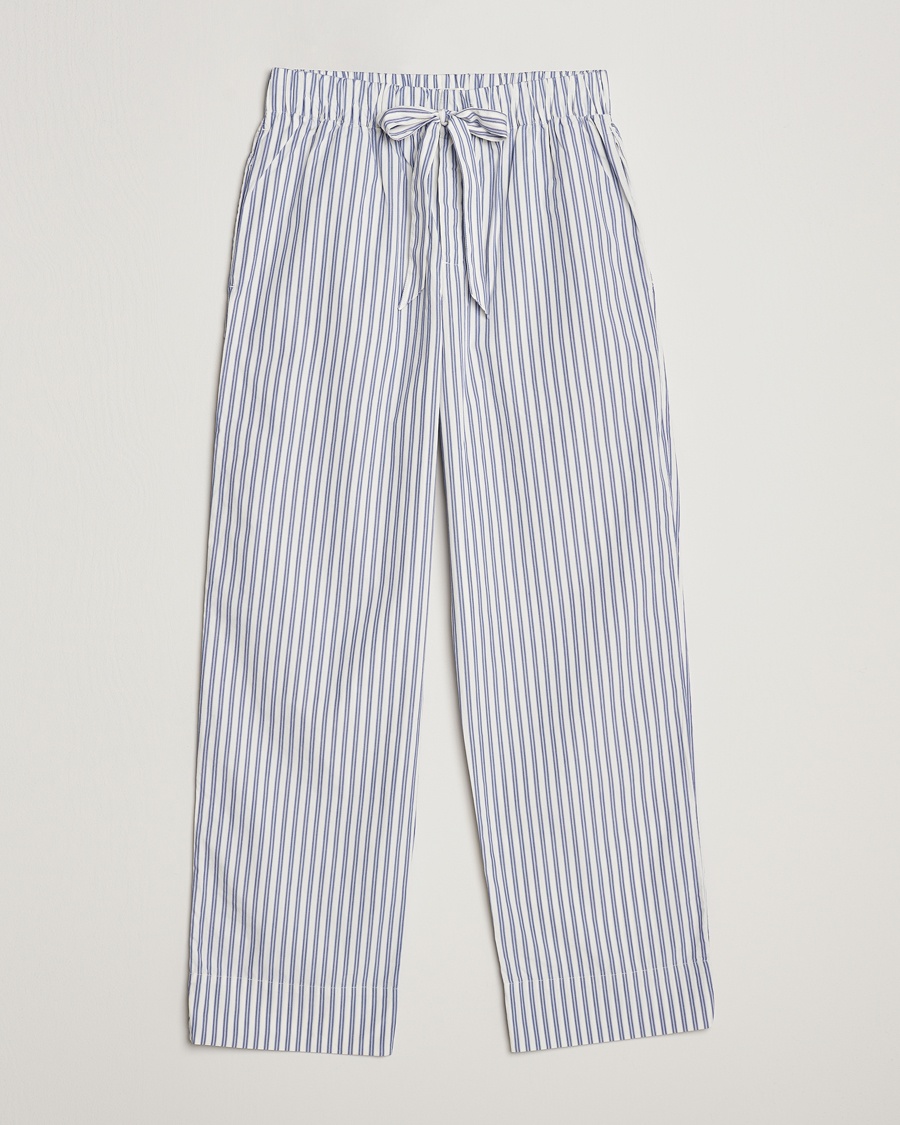 Tekla Poplin Pyjama Pants Skagen Stripes – Blå