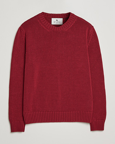 Herre | Etro | Etro | Heavy Knit Cotton Pullover Burgundy