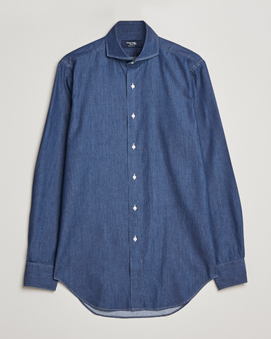 Herre | Denimskjorter | Kamakura Shirts | Slim Fit Denim Shirt Dark Indigo