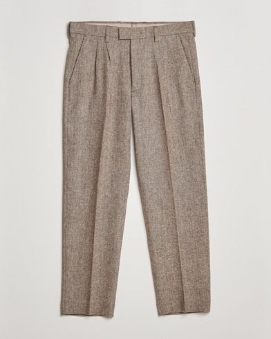 Herre | Pæne bukser | NN07 | Fritz Wool Pleated Trousers Brown Melange