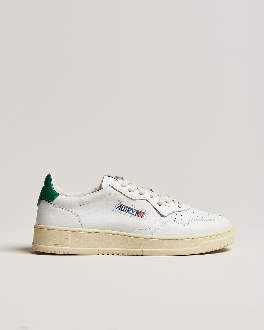 Herre | | Autry | Medalist Low Super Soft Goat Leather Sneaker White/Green