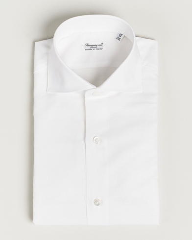 Herre | Finamore Napoli | Finamore Napoli | Milano Slim Linen Dress Shirt White