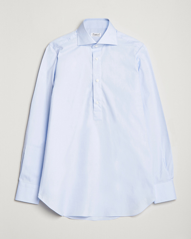Herre |  | Finamore Napoli | Tokyo Slim Oxford Popover Shirt Light Blue