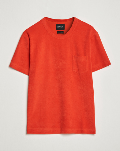 Herre | Terry | Howlin' | Fons Cotton Blend Terry Pocket Tee Red Sky