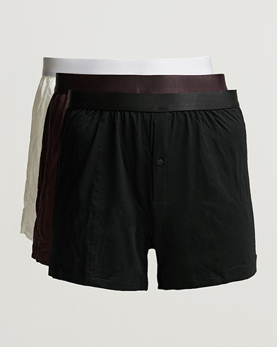 Herre | New Nordics | CDLP | 3-Pack Boxer Shorts Black/White/Brown