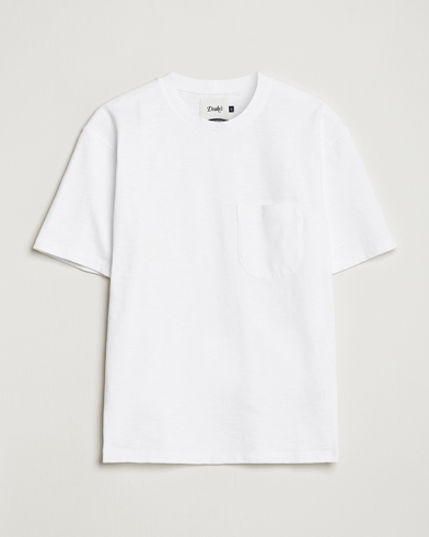 Herre | Hvide t-shirts | Drake's | Cotton Pocket T-Shirt White