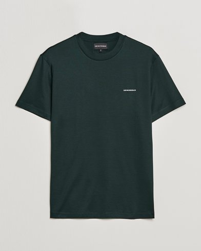 Herre | T-Shirts | Emporio Armani | Tencel T-Shirt Green