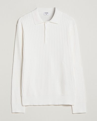 Herre | Strikkede polotrøjer | Filippa K | Knitted Polo Shirt White