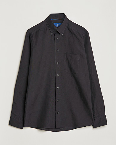 Herre | Hørskjorter | Eton | Slim Fit Linen Shirt Black