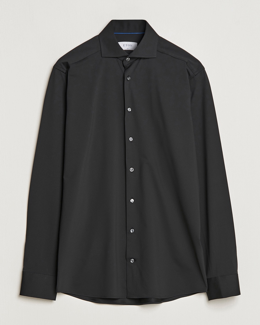 Eton Slim Fit Four Way Stretch Shirt Black – Sort